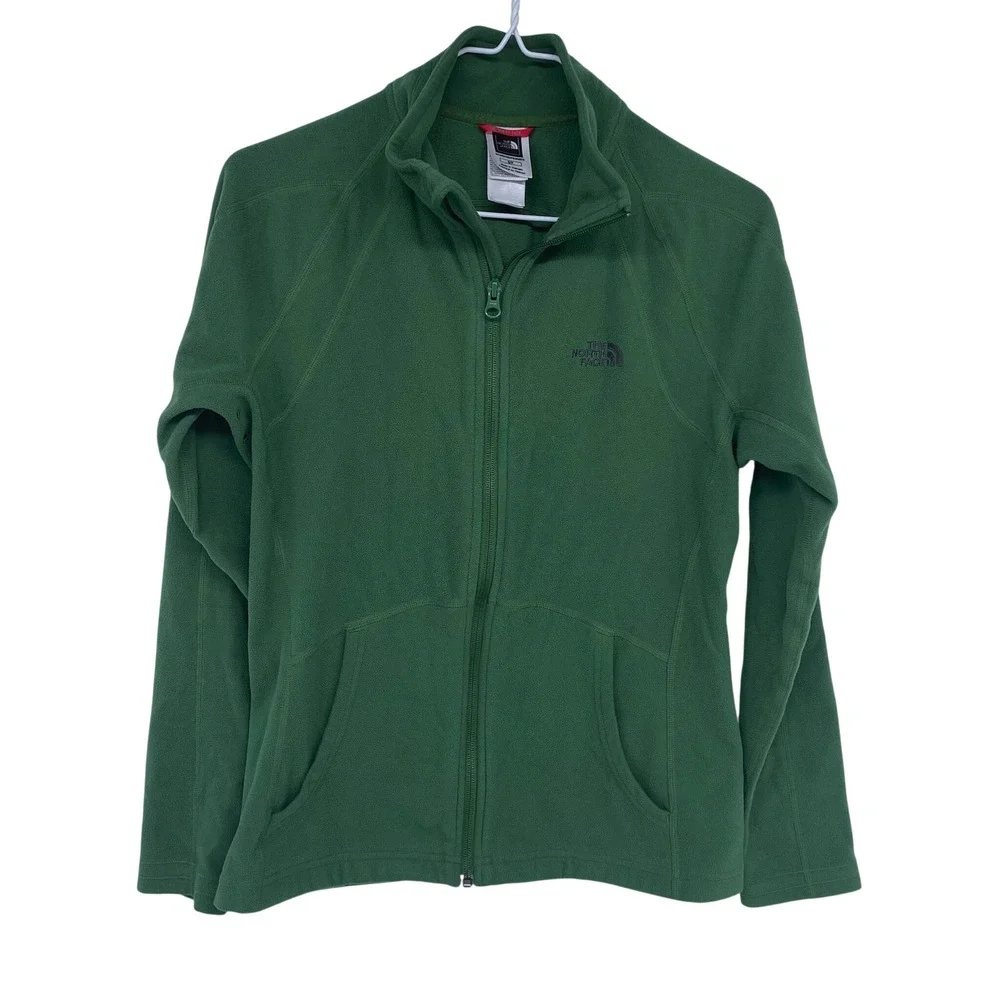 Green The North Face Full Zip‎ Fleece Jacket Womens Small Polyester Outdoors